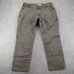 Carhartt Mens Relaxed Duck Double Knee Pants Khaki Work Utility Size 34x26